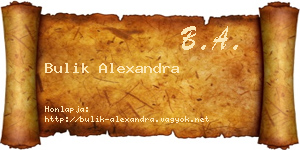 Bulik Alexandra névjegykártya